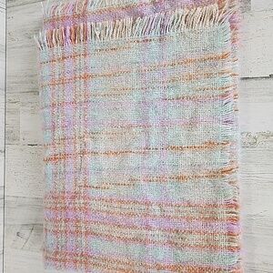 Universal Thread muted purple green orange plaid blanket scarf 72" x 28"